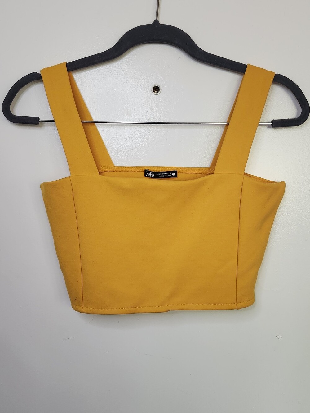 Zara Pumpkin Spice Crop Top Square Neck Fall Autumn M